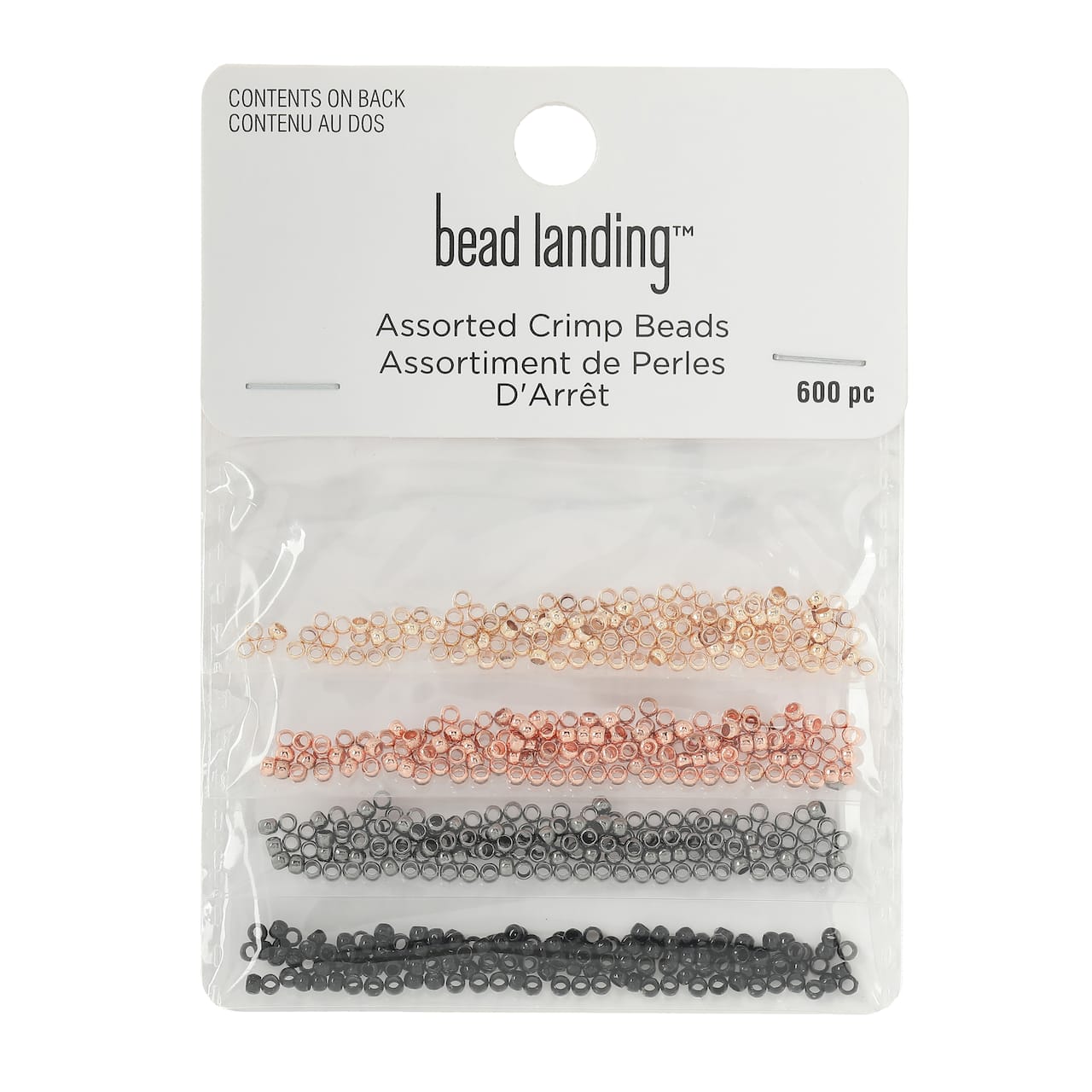 12 Packs: 600 ct. (7,200 total) 2mm Assorted Colors Metal Crimp Beads by Bead Landing™